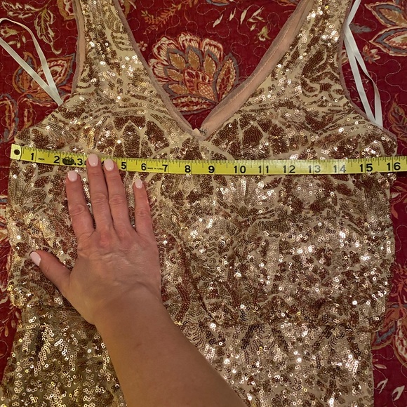 Betsy & Adam Rose Gold Maxi Dress - Picture 5 of 9